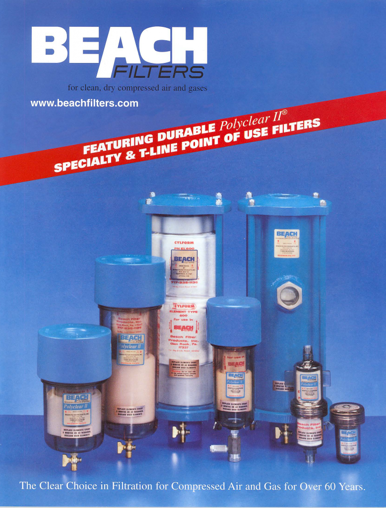Compressed Air Filter Brochure | Beach Filters